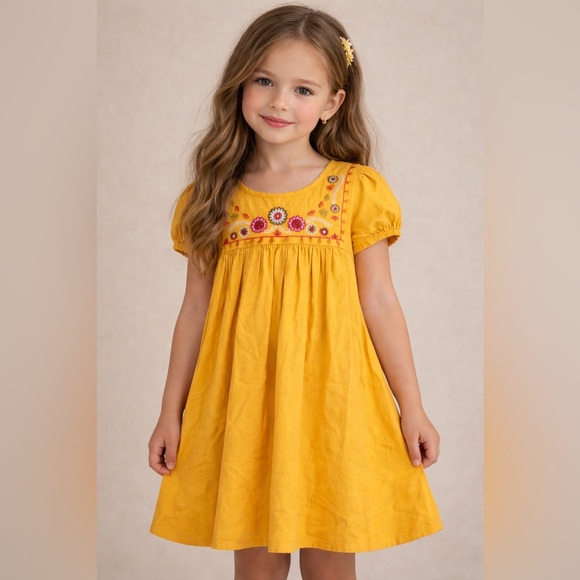 Peek Other - Peek Yellow Floral Embroidered Dress